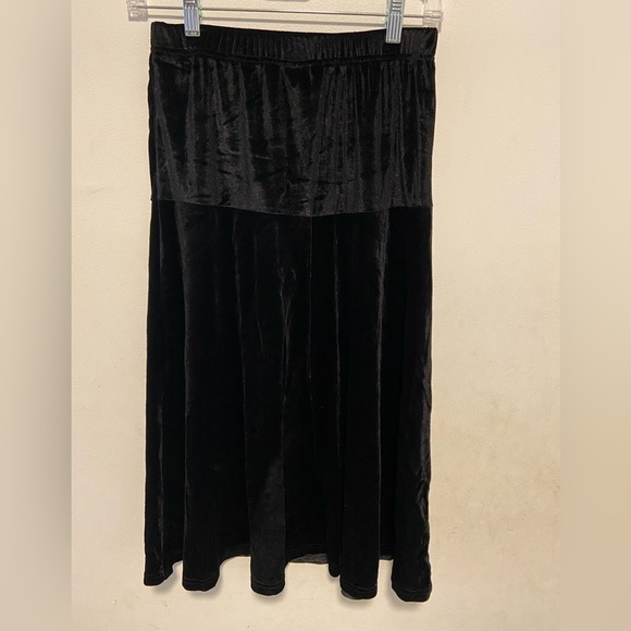 Bob Mackie Women’s Wearable Art Midi Skirt Size XXS Black Burnout Velvet Goth - Picture 2 of 9